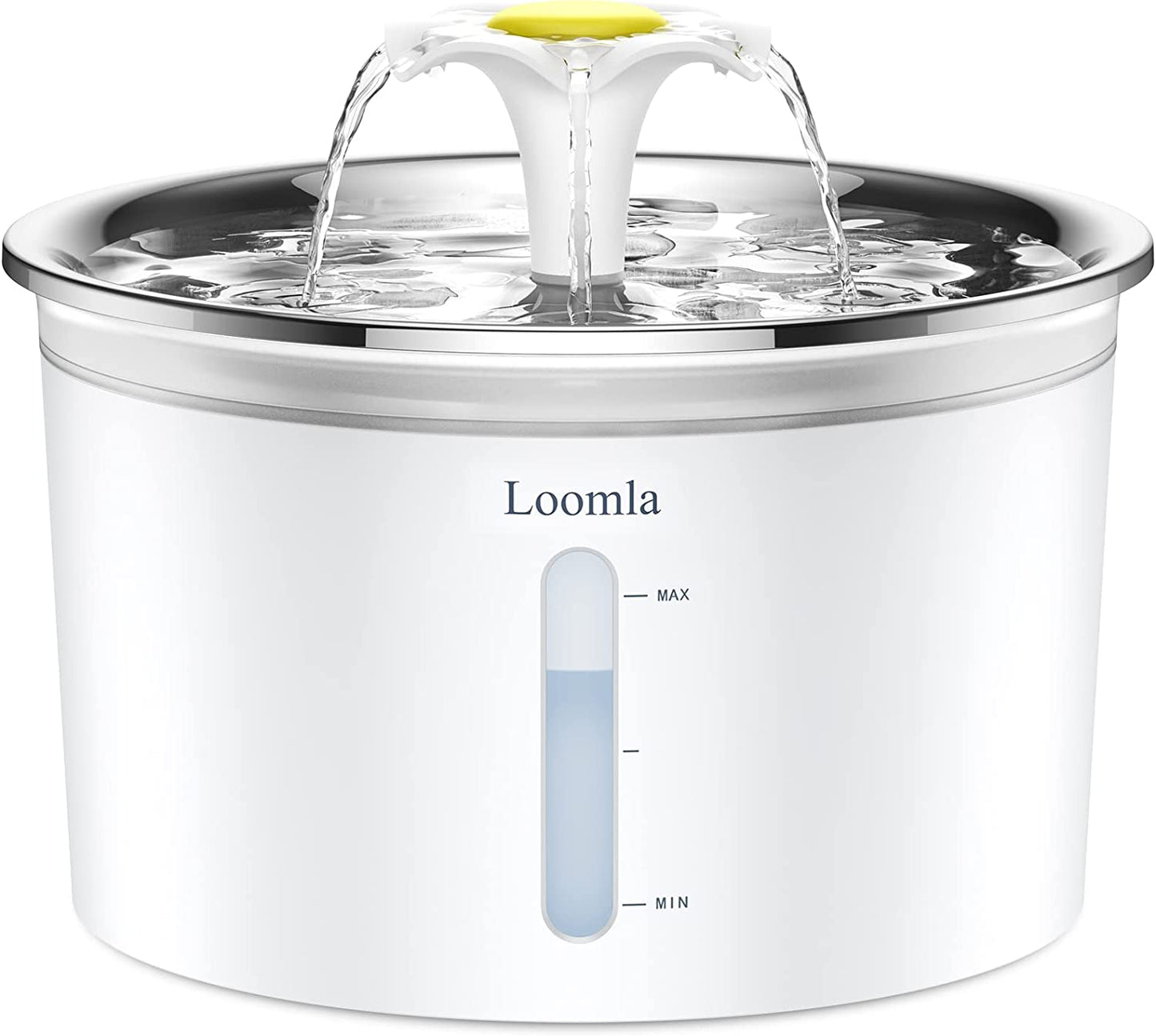 Cat Water Fountain, 85Oz/2.5L Pet Water Fountain Indoor, Automatic Dog Water Dispenser with Switchable LED Lights, 2 Replacement Filters for Cats, Dogs, Pets(Stainless Steel)