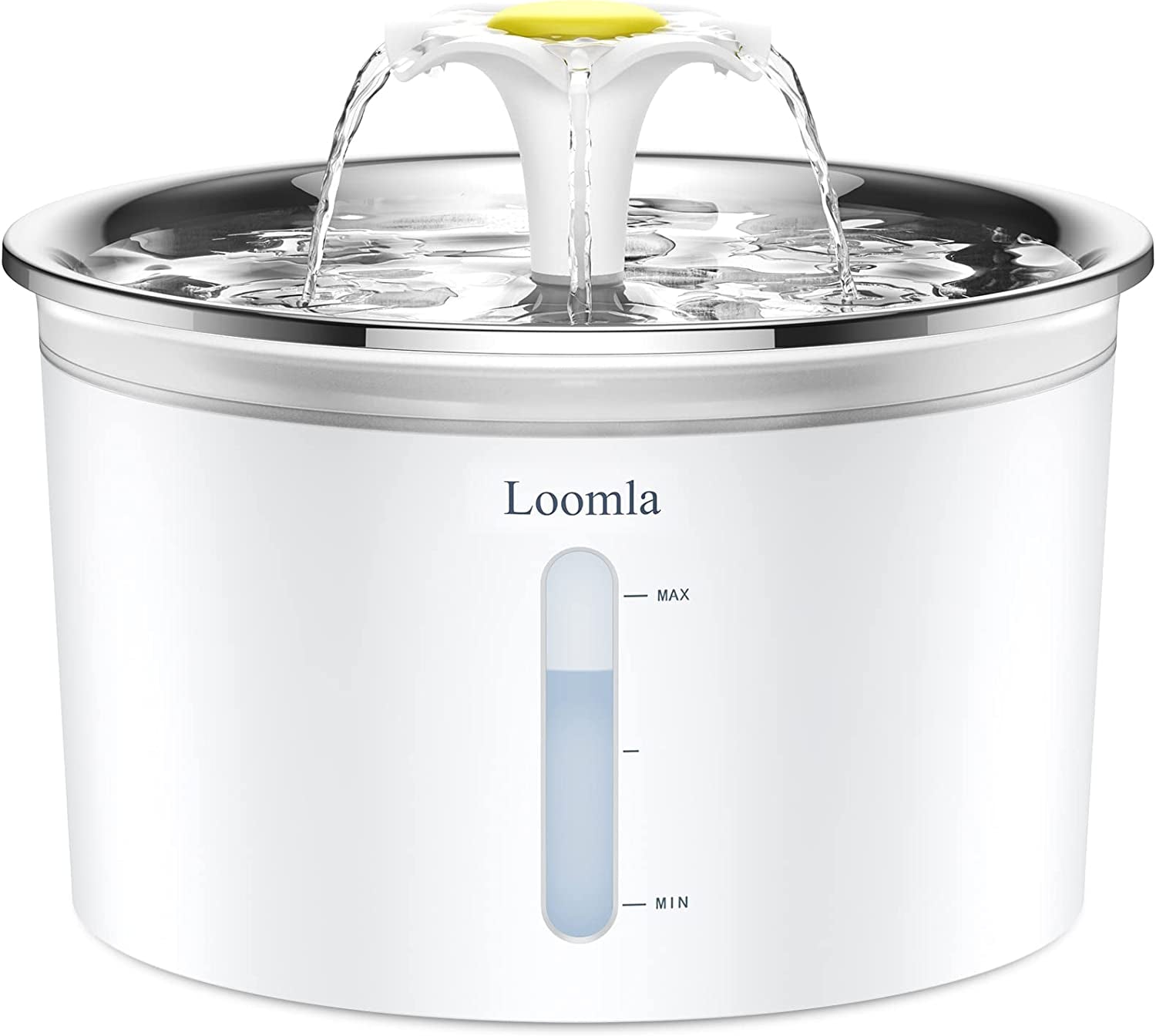 Cat Water Fountain, 85Oz/2.5L Pet Water Fountain Indoor, Automatic Dog Water Dispenser with Switchable LED Lights, 2 Replacement Filters for Cats, Dogs, Pets(Stainless Steel)