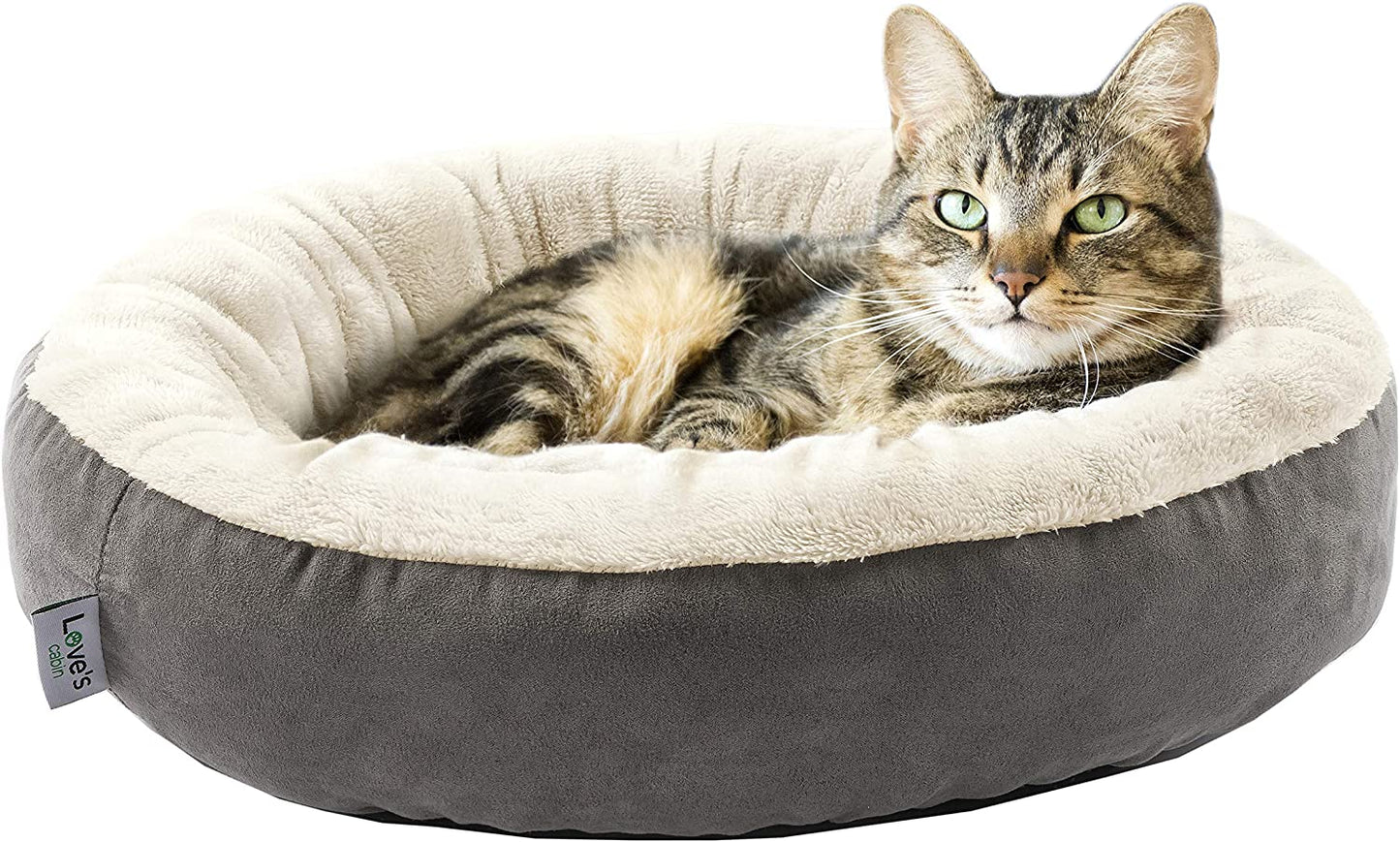 round Donut Cat and Dog Cushion Bed, 20In Pet Bed for Cats or Small Dogs, Anti-Slip & Water-Resistant Bottom, Super Soft Durable Fabric Pet Supplies, Machine Washable Luxury Cat & Dog Bed