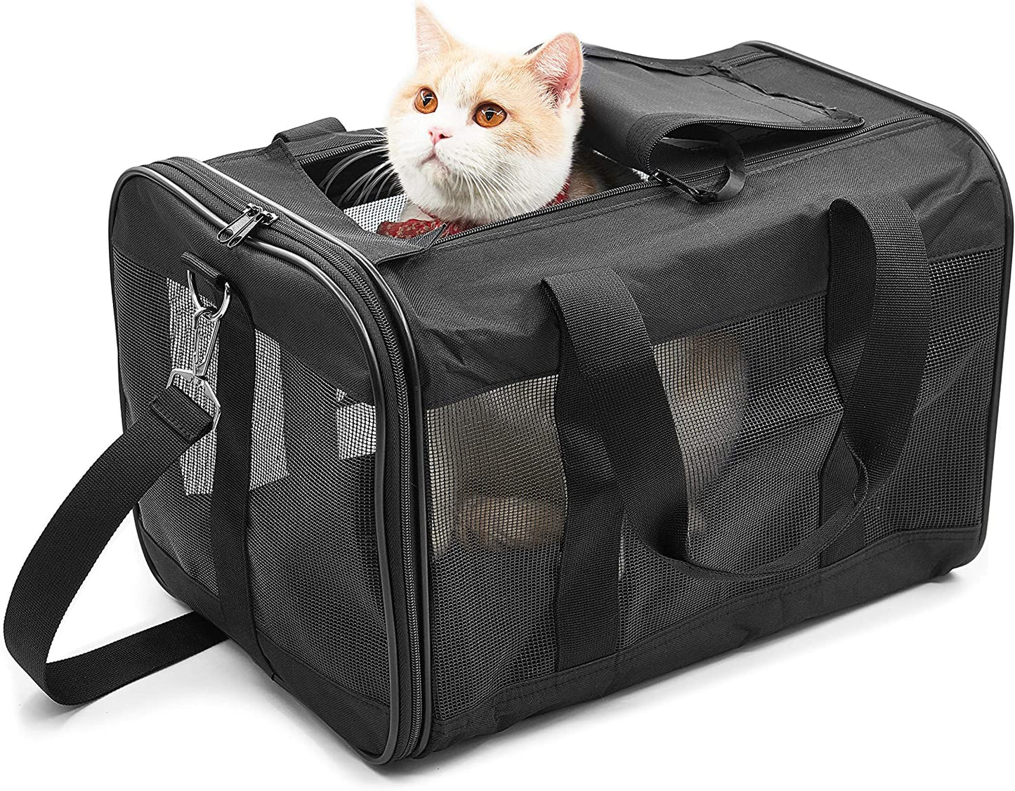 Scratchme Pet Travel Carrier Soft Sided Portable Bag for Cats, Small Dogs, Kittens or Puppies, Collapsible, Durable, Airline Approved, Travel Friendly, Carry Your Pet with You Safely and Comfortably