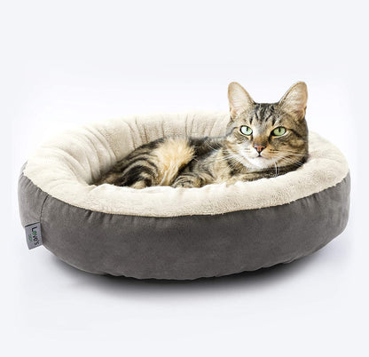 round Donut Cat and Dog Cushion Bed, 20In Pet Bed for Cats or Small Dogs, Anti-Slip & Water-Resistant Bottom, Super Soft Durable Fabric Pet Supplies, Machine Washable Luxury Cat & Dog Bed